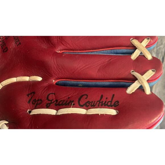 VTG B-Line B Line Baseball Glove Red White Blue Leather Custom Built 900 Taiwan - Picture 4 of 12